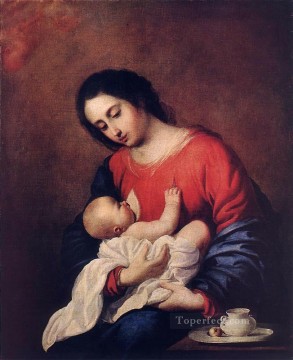 Madonna with Child Baroque Francisco Zurbaron Oil Paintings